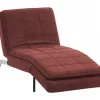 Chaise-longue ajustável em tecido vermelho LOIRET