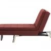 Chaise-longue ajustável em tecido vermelho LOIRET