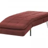 Chaise-longue ajustável em tecido vermelho LOIRET