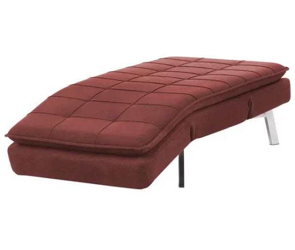Chaise-longue ajustável em tecido vermelho LOIRET