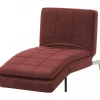 Chaise-longue ajustável em tecido vermelho LOIRET