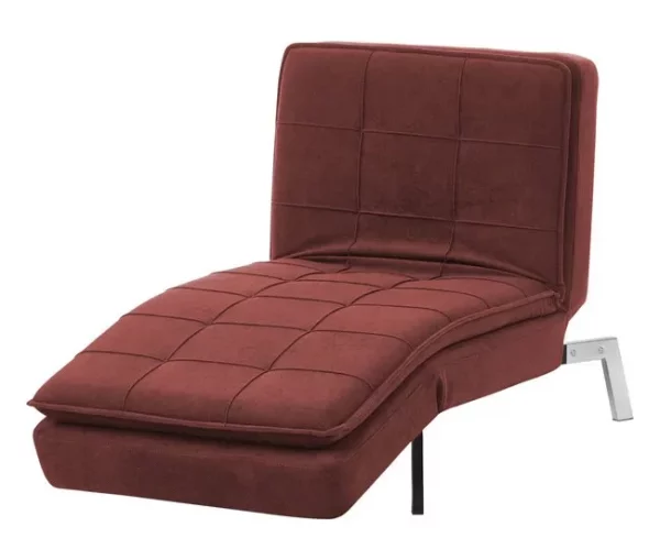 Chaise-longue ajustável em tecido vermelho LOIRET