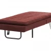 Chaise-longue ajustável em tecido vermelho LOIRET