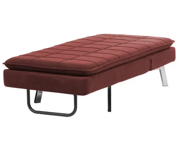 Chaise-longue ajustável em tecido vermelho LOIRET