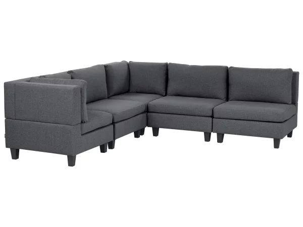 5-Seater Modular Corner Sofa UNSTAD Dark Grey DEF