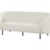 Sofá de 3 lugares em tecido bouclé preto e branco LOEN