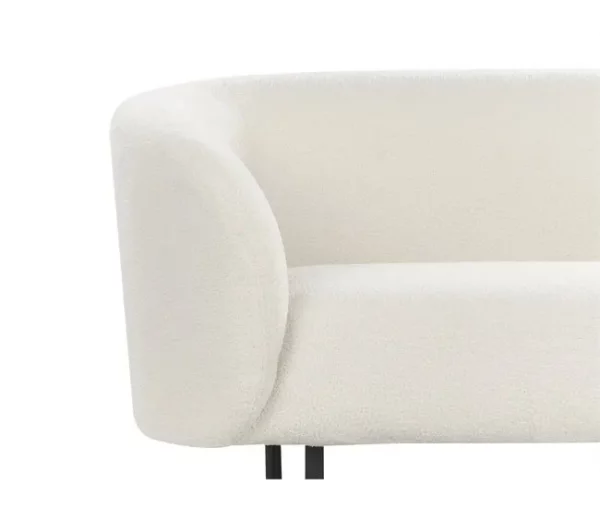 Sofá de 3 lugares em tecido bouclé preto e branco LOEN