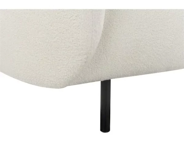 Sofá de 3 lugares em tecido bouclé preto e branco LOEN