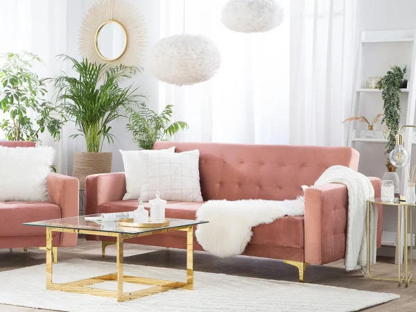 Dreisitzer ABERDEEN Samt Rosa CH