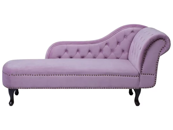 Chaiselongue NIMES recht Samtstoff violett CH