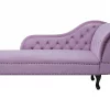 Chaiselongue NIMES recht Samtstoff violett CH