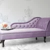 Chaiselongue NIMES recht Samtstoff violett CH