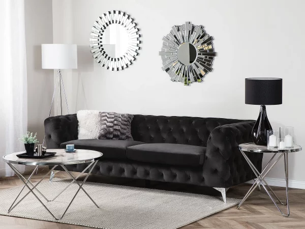 Sofa SOTRA, Samtstoff schwarz CH