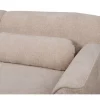 Sofá de canto 3 lugares em tecido chenille creme à esquerda SIMOS