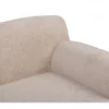 Sofá de canto 3 lugares em tecido chenille creme à esquerda SIMOS
