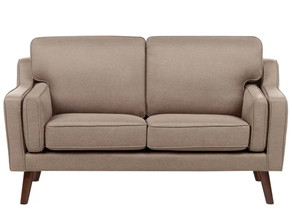 Sofa LOKKA, 2 sitzer brown fabric DEF