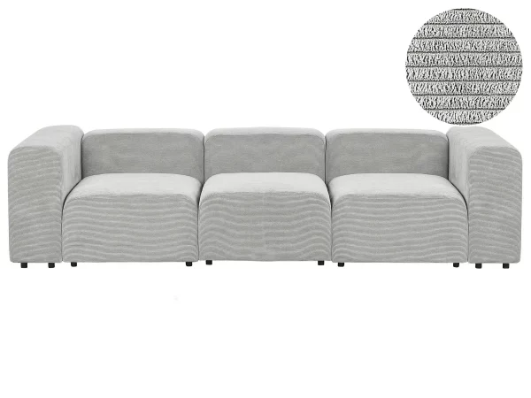 Sofa FALSTERBO 3 seater corduroy grey DEF