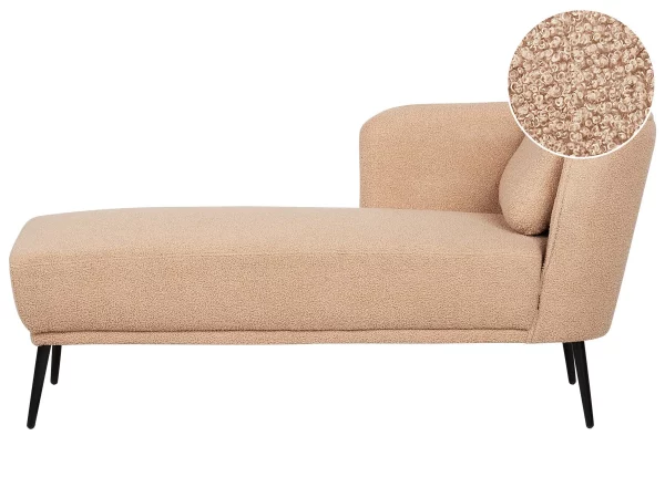 Right Hand Chaise Lounge Beige Boucle ARTHEZE DEF