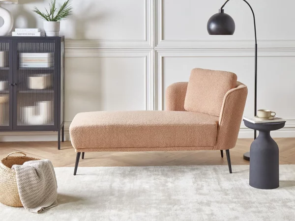 Right Hand Chaise Lounge Beige Boucle ARTHEZE DEF