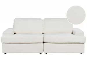 Sofá 3 lugares em bouclé branco ALLA