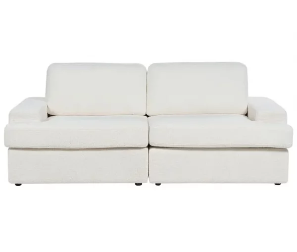 Sofá 3 lugares em bouclé branco ALLA