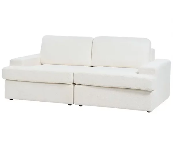 Sofá 3 lugares em bouclé branco ALLA