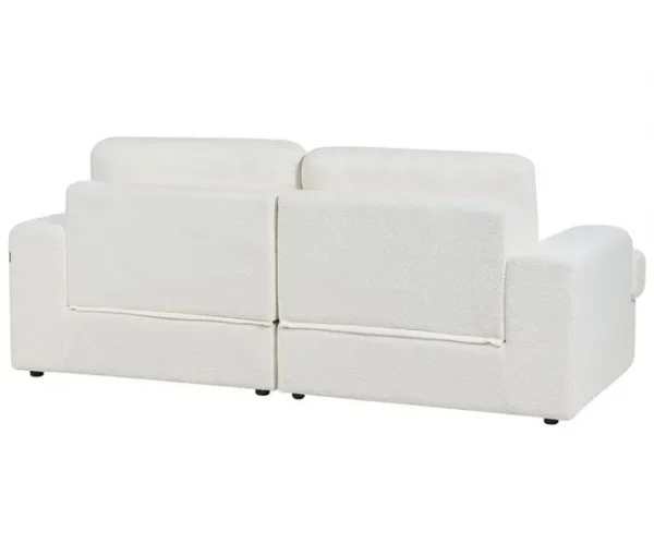 Sofá 3 lugares em bouclé branco ALLA