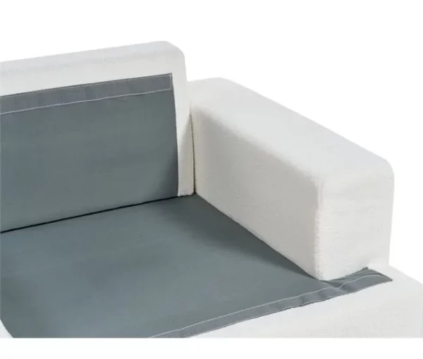 Sofá 3 lugares em bouclé branco ALLA