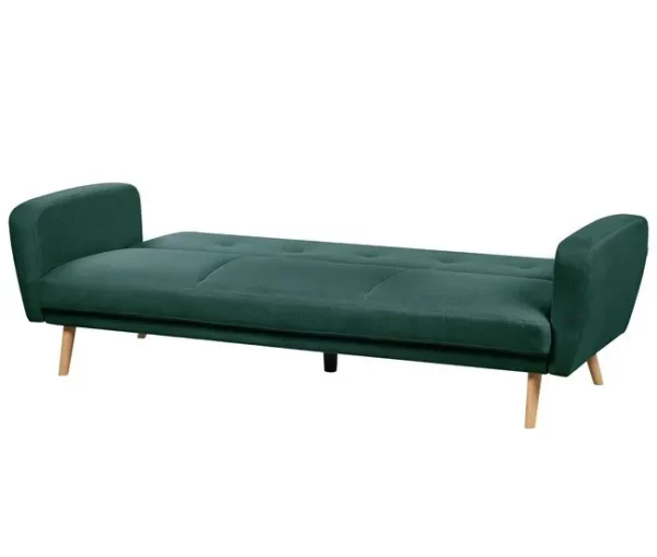 Sofá-cama com 3 lugares em tecido verde escuro FLORLI