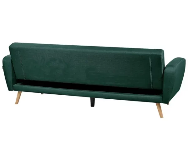 Sofá-cama com 3 lugares em tecido verde escuro FLORLI