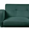 Sofá-cama com 3 lugares em tecido verde escuro FLORLI