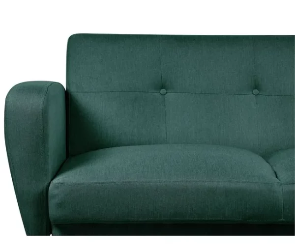 Sofá-cama com 3 lugares em tecido verde escuro FLORLI
