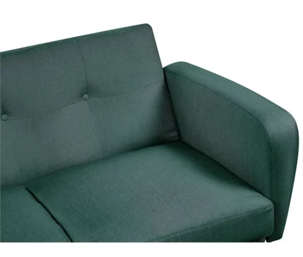 Sofá-cama com 3 lugares em tecido verde escuro FLORLI