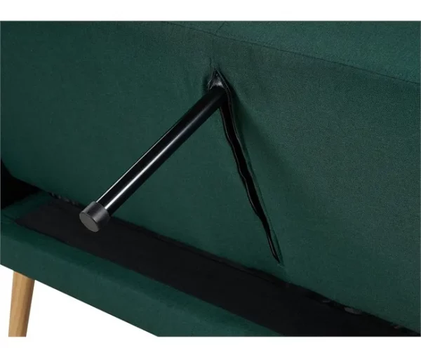 Sofá-cama com 3 lugares em tecido verde escuro FLORLI