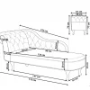 Chaiselongue NIMES samt, violett, links CH