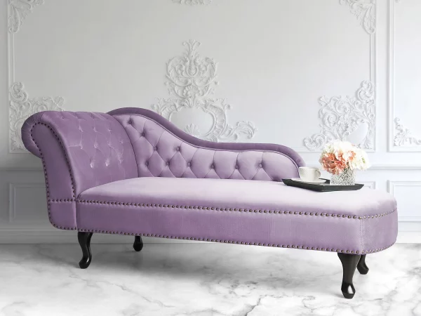 Chaiselongue NIMES samt, violett, links CH