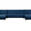Sofa ABERDEEN U-förmig Samt Marineblau CH.