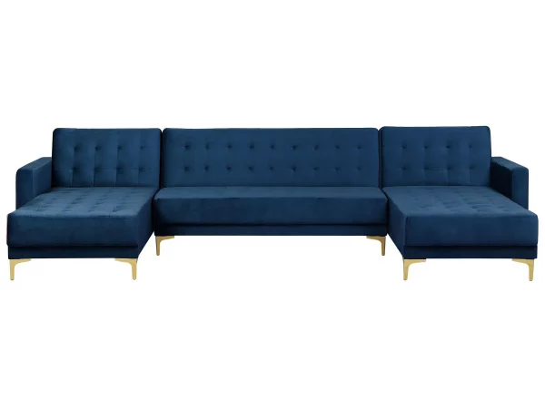 Sofa ABERDEEN U-förmig Samt Marineblau CH.