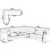 Ecksofa rechts, CHESTERFIELD, Hellgrau CH.
