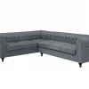 Ecksofa rechts, CHESTERFIELD, Hellgrau CH.