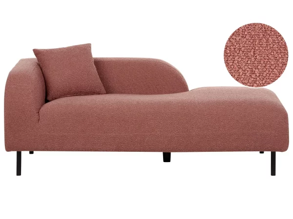 Chaise lounge pink boucle left LE CRAU DEF