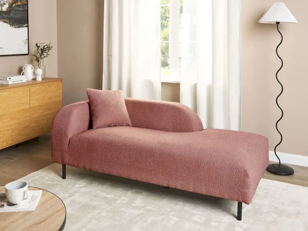 Chaise lounge pink boucle left LE CRAU DEF