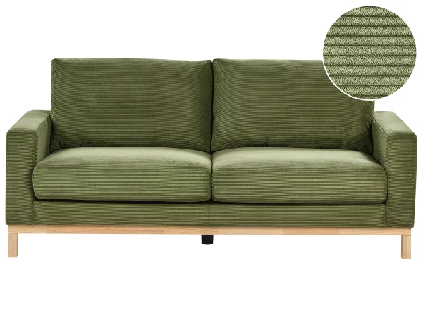 2 Seater Sofa Green Cord SIGGARD,DEF