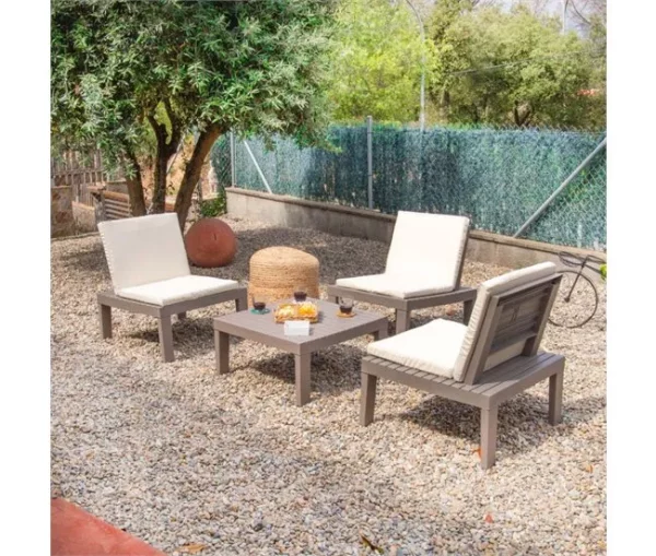 Conjunto de 2 poltronas-sofá Wave, duehome, Taupé (ancho), 65 cm