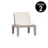 Conjunto de 2 poltronas-sofá Wave, duehome, Taupé (ancho), 65 cm