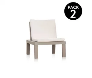 Conjunto de 2 poltronas-sofá Wave, duehome, Taupé (ancho), 65 cm