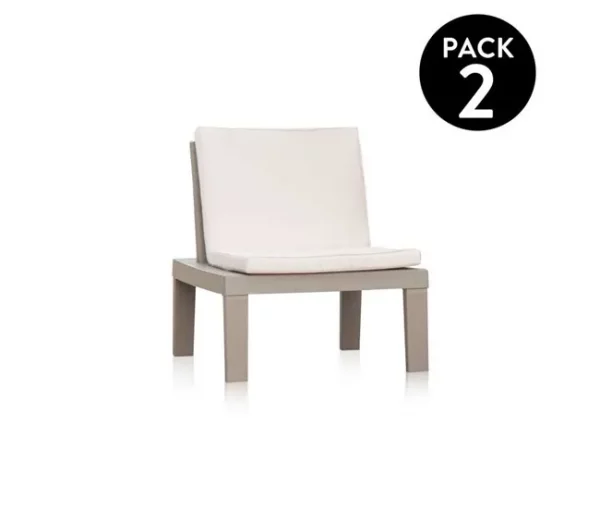 Conjunto de 2 poltronas-sofá Wave, duehome, Taupé (ancho), 65 cm