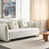 Sofa bed VALLANES, off white boucle DEF