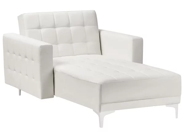 Chaiselongue ABERDEEN Kunstleder Weiss CH