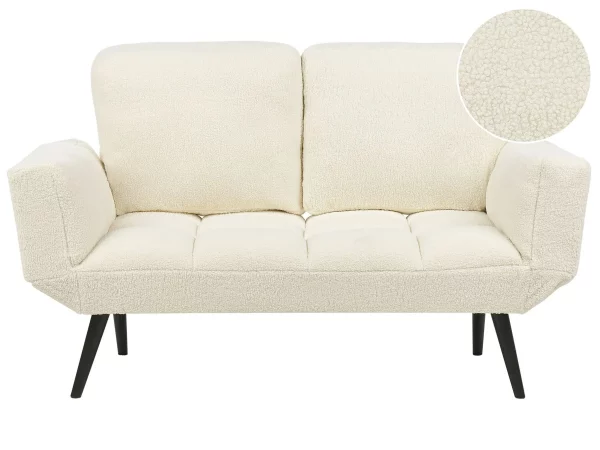 Sofa, BREKKE, white boucle DEF